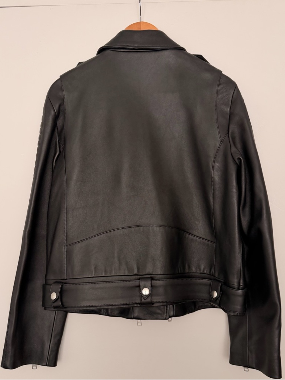 Anine Bing Cassidy Leather Jacket - Women's Biker Moto Jacket, Large - Picture 3 of 15
